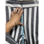 Cookies Wide Leg Cotton Crop Pants Size Large White/Black Tie Elastic Waist‎ Blue Photo 2