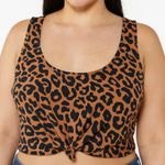 Coral Reef Leopard Print Bikini Tank Top Size Medium Scoop Neck Swimwear Brown Photo 0