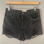 Judith March  Womens High Rise Distressed Corduroy Shorts size S - Black Photo 1