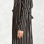 Forever 21 Black and Pink Striped duster trench coat style jacket Size Small Photo 2