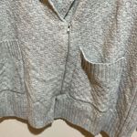CAbi  Zip Cardigan Sweater Gray Textured Basketweave Ribbed Knit Size Large 4466 Photo 6