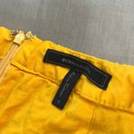 BCBG Maxazaria Yellow Eyelet Embroidery Pleated Front Dress Shorts Size Small Photo 5