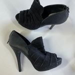 Fergalicious Heels Womens 6 Black Errand Ruffled Open Toe Shoes Vintage Y2K Photo 0
