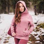 Buffbunny Collection  Beyond Pullover Hoodie Cotton Blend - Echinacea Pink Mauve Photo 4