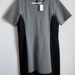 J.Crew  Women’s Sheath Color block Dress Sz 14 Gray Black Knee Length Stretch NWT Photo 4