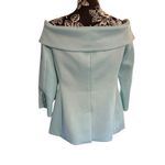 Alexia Admor STUNNING Alexis Admor Light Blue Off-Shoulder Blazer with Gold Buttons Size 10 Photo 4
