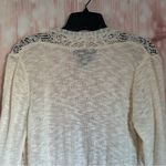 United States Sweaters  Cream Crochet Trim Flyaway Cardigan Photo 6