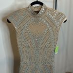 Nude Rhinestone Bling Short Dress Photo 0