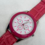 Women’s quartz analog watch two tone 35mm white dial leather band running Photo 1