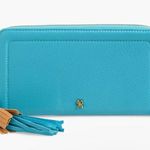 New Hobo International NILA Large Zip Around Wallet Aqua Blue Photo 0