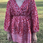 Motherhood  Womens Blouse Size Medium Pink Red Rose Silky Maternity NEW‎ Photo 0