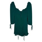Lulus NWT  It Happened in Dublin Forest Green Ruched‎ Lace-up mini dress Sz XS Photo 3