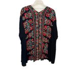 Umgee S XL/XXL Black Floral Embroidered Kimono Open Front Multicolor Boho Hippie Photo 2