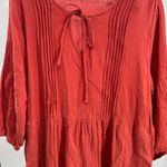 Bloomchic  burnt orange 18-20 plus slub cotton knee length vneck keyhole pockets Photo 2