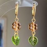 Handmade quality Czech glass beads fairy boho cottage dangle earrings 🌼🍃 Photo 2