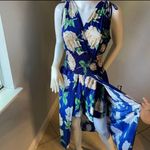 Floral Blue Sleeveless Dress Large Photo 1