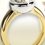 GRA Certified Moissanite 2 Carat Round Solitaire Ring Gold Photo 2