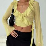 Princess Polly NWT She's Mine Frill Wrap Top Yellow Photo 0