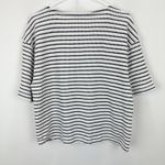Madewell  Embroidered Boxy Knit Tee Striped Cotton Blend Ivory Relaxed Small NWT Photo 11