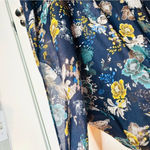 Marcus Adler Floral Kimono Shawl Midi Cardigan Navy Blue Yellow Multicolor OS Photo 2