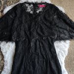 Boohoo  lace black mini dress with lace cape size 6 Photo 6