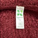 GreenTea Sweater Hoodie Women’s Large Soft Textured Burgundy Pullover Red Photo 1