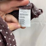 American Eagle women's brown spotted tie v-neck cap sleeve casual cropped shirt Photo 4