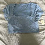 Aerie Never worn Blue marble/crinkle colored square neck top ( size large) Photo 0