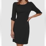 DKNY  Tulip Cuff Sheath Dress Black 16 Photo 2