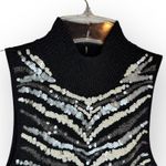 Cache VTG 1990's Women Stretch Knit Sleeveless Silver Sequin Top Size Medium Photo 4