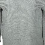 Vince Camuto Mock Neck Grey Ribbed Sweater Size Medium Cotton Knit Minimalist Photo 3