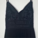 Love Tree  Black Crochet Lace V-neck Maxi Dress Size Large Photo 4