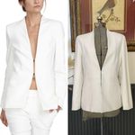 Alice + Olivia  Classics Jerri Collarless White Blazer Minimal Office- Sz 10 🧡🎀 Photo 1