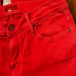 MOTHER The Rascal Cuff Premium Stretch‎ Denim Jeans in Rambutan Red Size 27 Photo 4