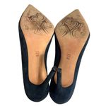 JEAN MICHEL CAZABAT Eris Black Suede Lizard Pointed Cap Toe Pump Heels Sz 40 Blue Photo 1