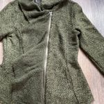 Blanc Noir Ruffle Textured Green Cowl Neck Sweater Jacket Medium Boho Folk Indie Photo 3