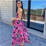 ZARA  Pink Floral Poplin Smocked
Waist Sundress Size Small💛 Photo 14