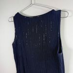St. John  Formal Navy Sequin Knit Sleeveless Dress Photo 4