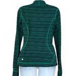 Lululemon Precision Green Cyber Jungle Blue Front Zip Jacket Size 8 Photo 6