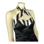 Boutique  Sexy halterneck long black & white dress with large slit size small Photo 9