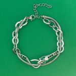 Titanium Steel Link Chain Snake Bracelet for Women Men,Unisex Hip Hop Bracelet Silver Photo 0