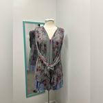 Torrid super Soft Drape front Gray Floral Cardigan Photo 2