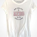 Aeropostale White With Pink NYC Graphic Short Sleeve Crewneck Tee Shirt M Photo 0