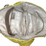 Michael Kors  Woven Chartreuse Straw Gold Leather Shoulder‎ Tote Handbag Purse Photo 6