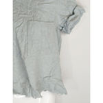 ZARA Trafaluc Collection  Mint Blue Top Women's XS Raw Hem Button Back Blouse Photo 1