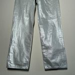 Rebecca Minkoff  Silver Metallic Straight Leg Jeans Size 8 Y2K Photo 11