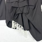 Porto Crochet Long Sleeve Jet Jersey Tunic Size 4/US XL Slinky Lagenlook Black Photo 4