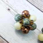 Vintage Clip On Earrings Earthy Tones Cluster Just Under 1" Photo 6