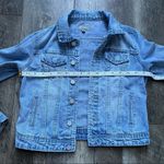 Tractr Jean Jacket Cropped Denim Size Medium Light Blue Wash Blue Photo 5