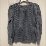 Volcom Acid Wash Blue Open Knit Long Sleeve Sweater Photo 3